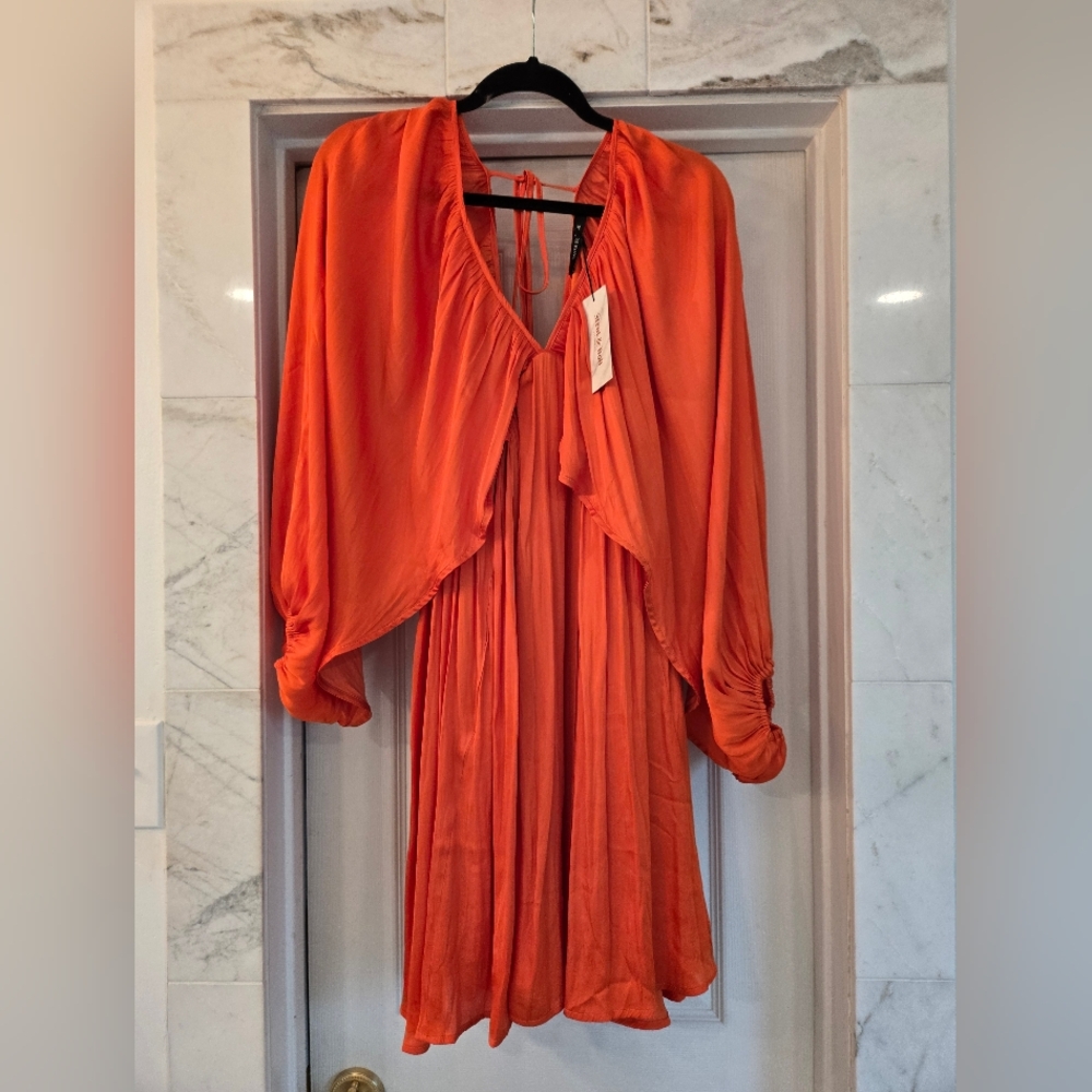 Vibrant Satin Orange Dress